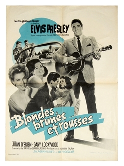 1963 Elvis Presley "Blondes, Brunes Et Rousses" (Girls, Girls, Girls) Movie Poster